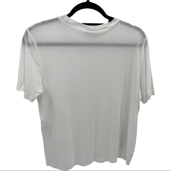Zara Women's White Short Sleeve Crewneck Lightweight T-Shirt Size Large L - Picture 5 of 12